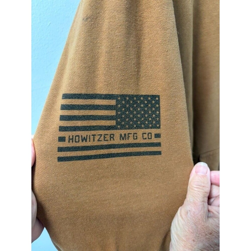 Howitzer Viking Warrior Spirit Hoodie Mens Mustard Yellow Graphic Pullover - Picture 5 of 7